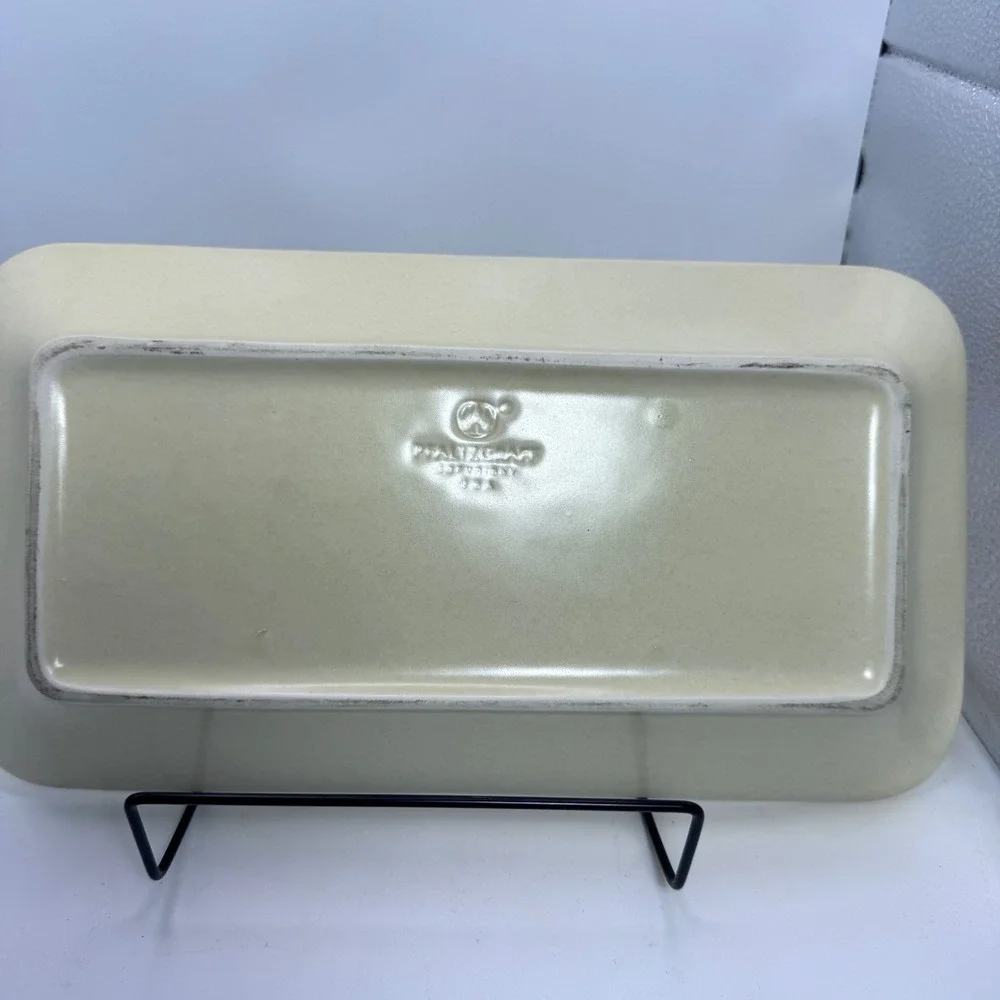 Pfaltzgraff Yorktowne Stoneware Rectangular‎ Serving Tray Basketweave 11.5x5.5